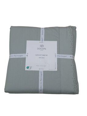 Docofil Super Soft Portugal King Sheet Set 100% Cotton Embroidered Border